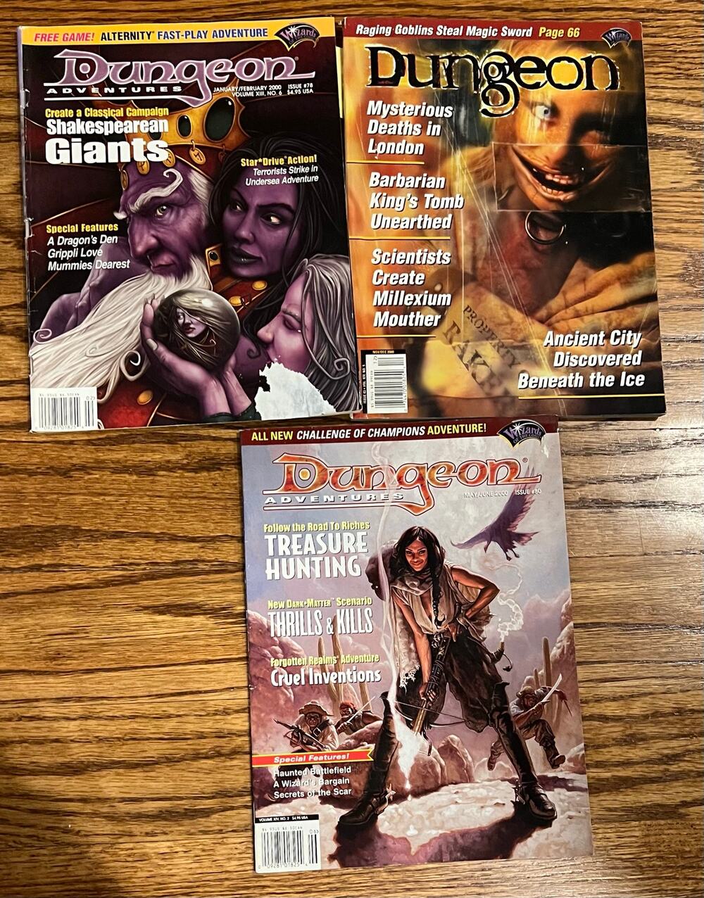 Dungeon Magazine Lot Of 3 Vintage 2000 TSR D&D Role Playing Games RPG